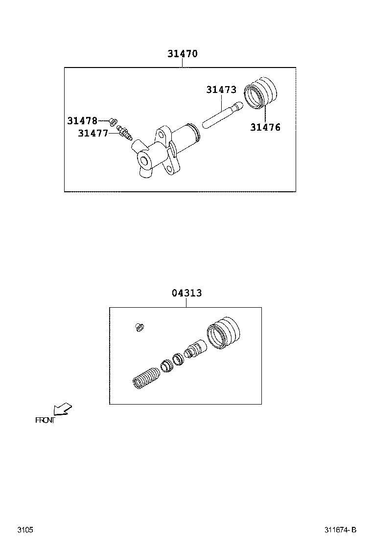 Toyota 31470-B0010 CYLINDER ASSY, CLUTCH RELEASE