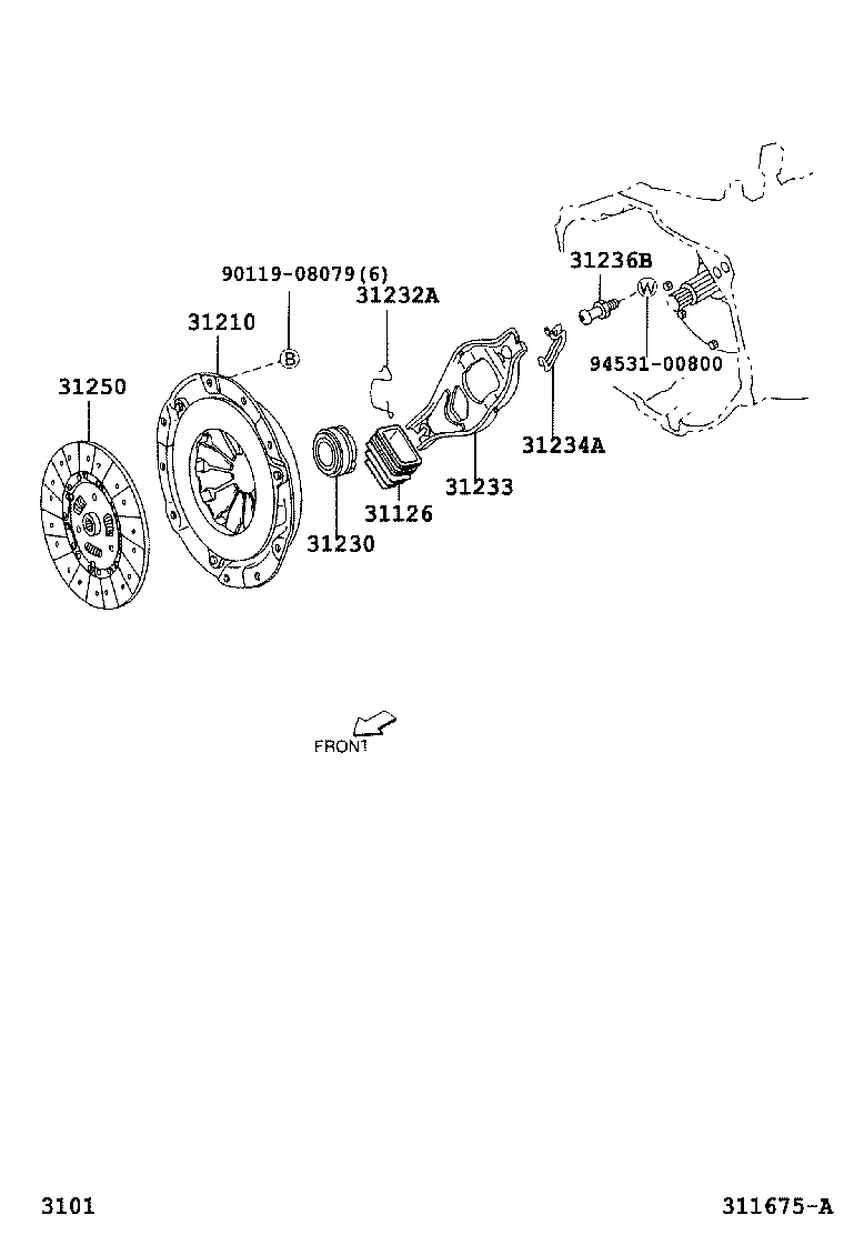 Toyota 31233-BZ030 FORK, CLUTCH RELEASE