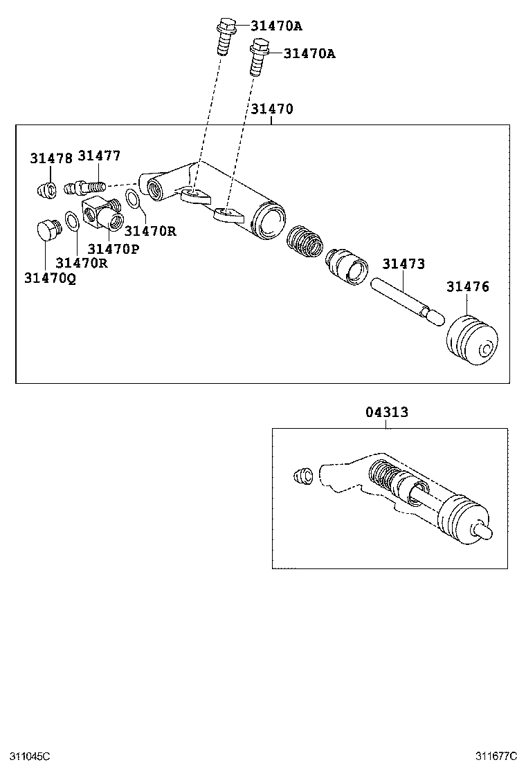 31470-0D010 CYLINDER ASSY, CLUTCH RELEASE product image