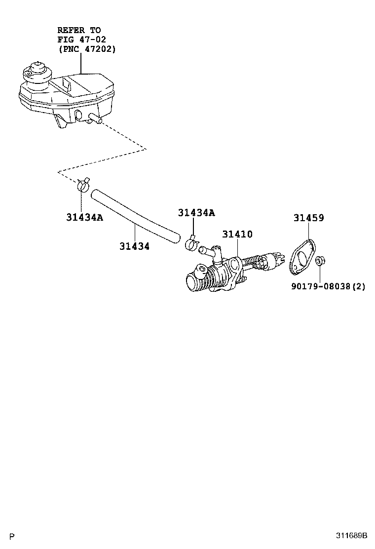 31434-12150 TUBE, CLUTCH RESERVOIR product image
