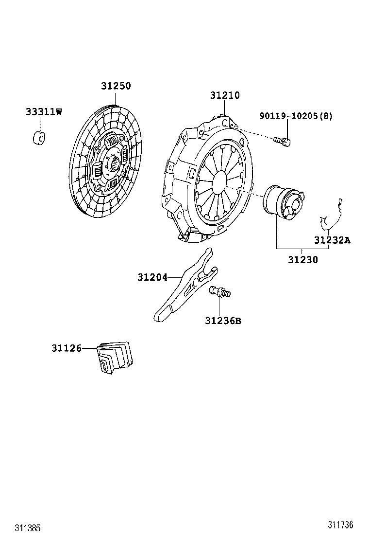 31207-89101 LEVER SUB-ASSY, CLUTCH RELEASE FORK product image