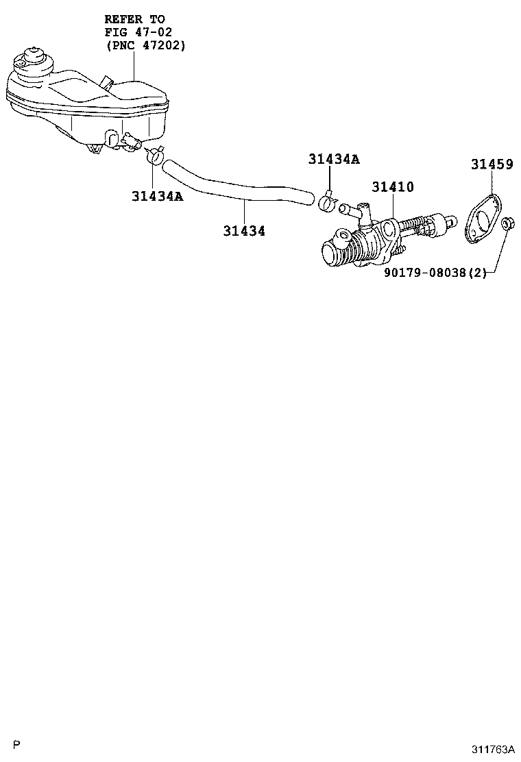 31434-12111 TUBE, CLUTCH RESERVOIR product image