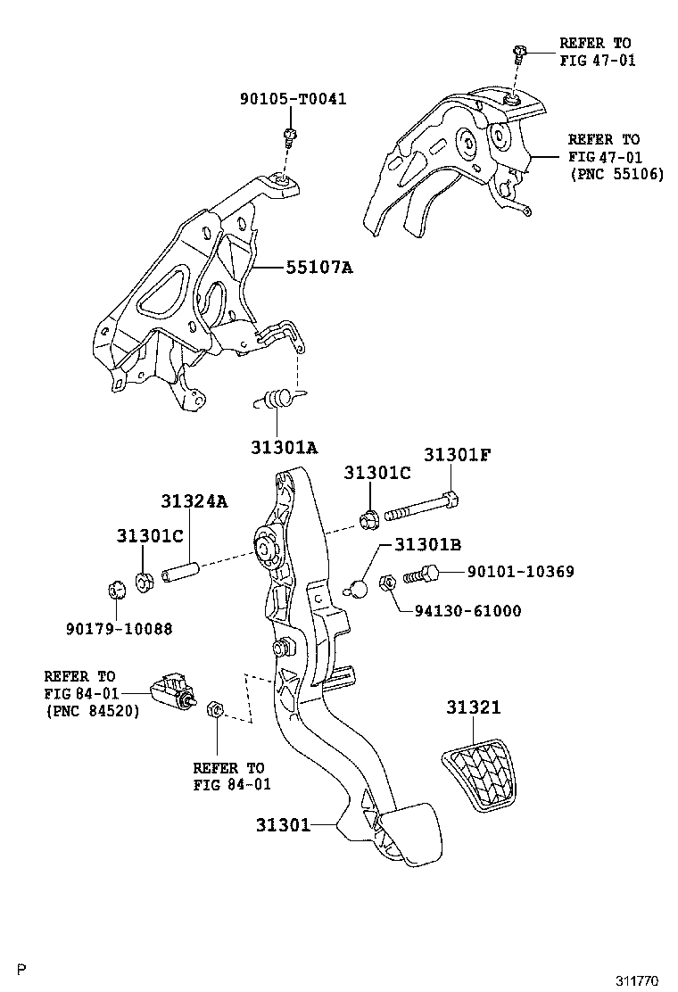 31301-0D080 PEDAL SUB-ASSY, CLUTCH product image