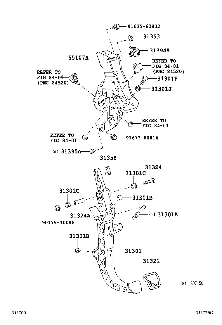 31394-12080 SPRING, PEDAL W/HOOK product image