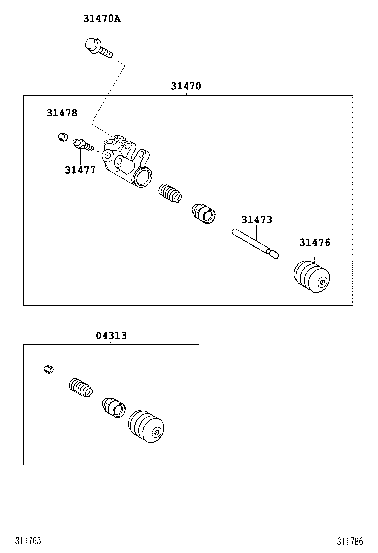 04313-37030 CYLINDER KIT, CLUTCH RELEASE product image