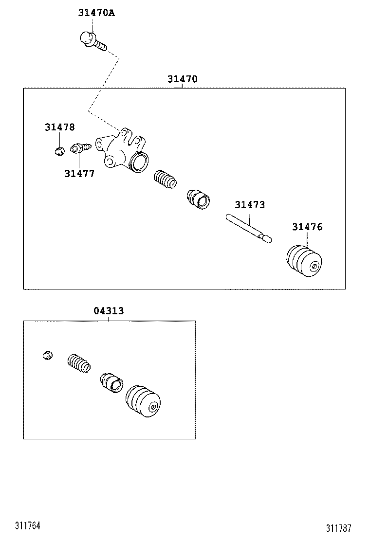 04313-37030 CYLINDER KIT, CLUTCH RELEASE product image