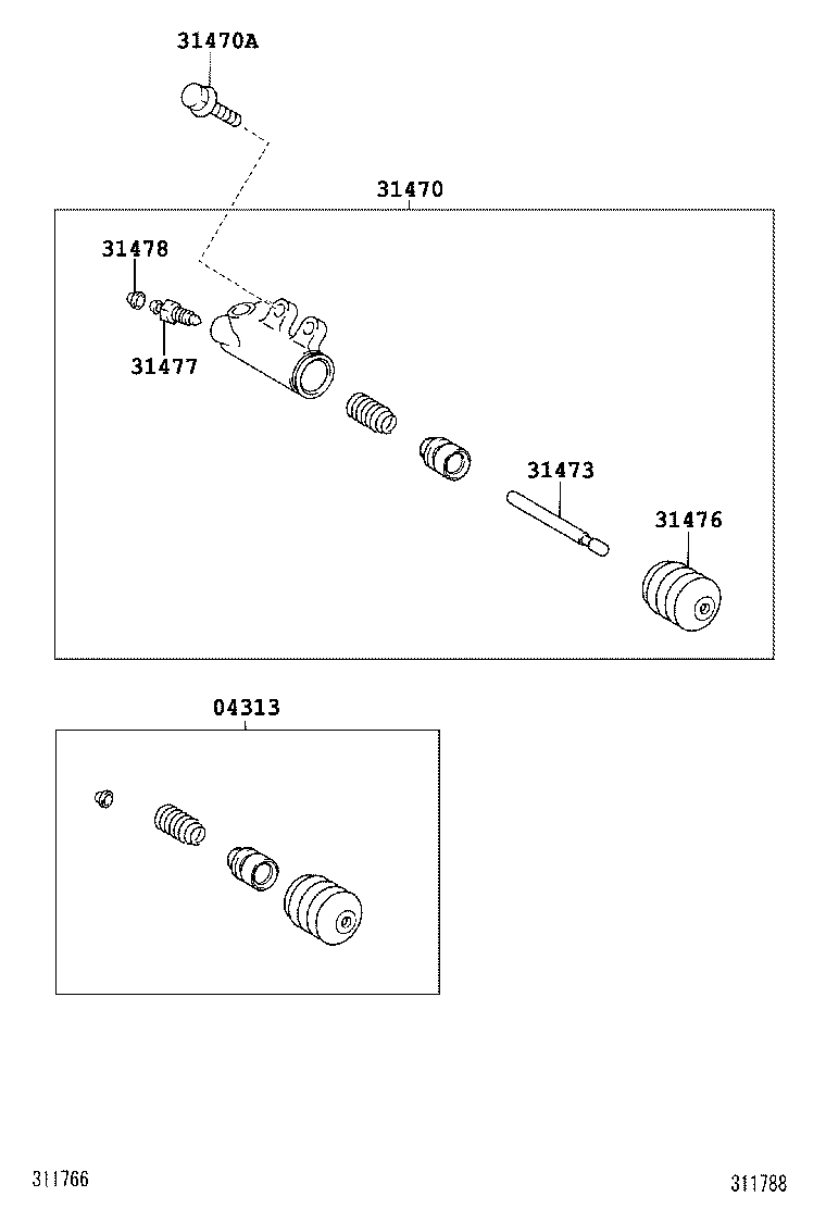 04313-37030 CYLINDER KIT, CLUTCH RELEASE product image