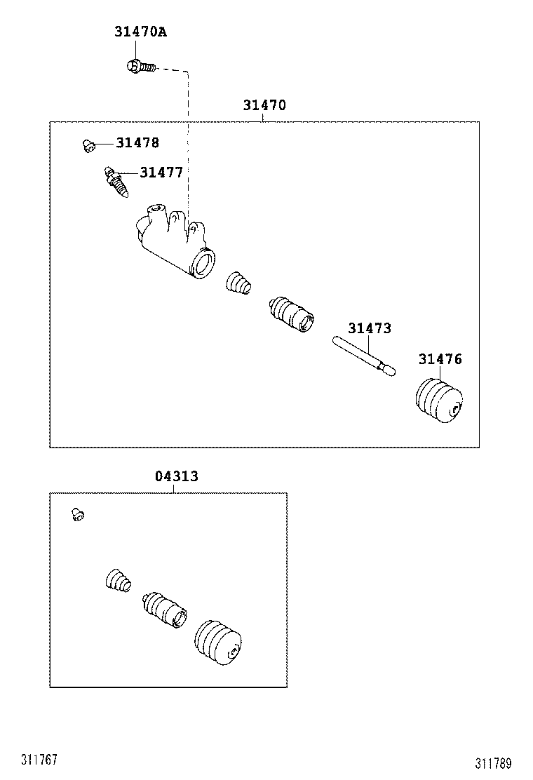 04313-37030 CYLINDER KIT, CLUTCH RELEASE product image