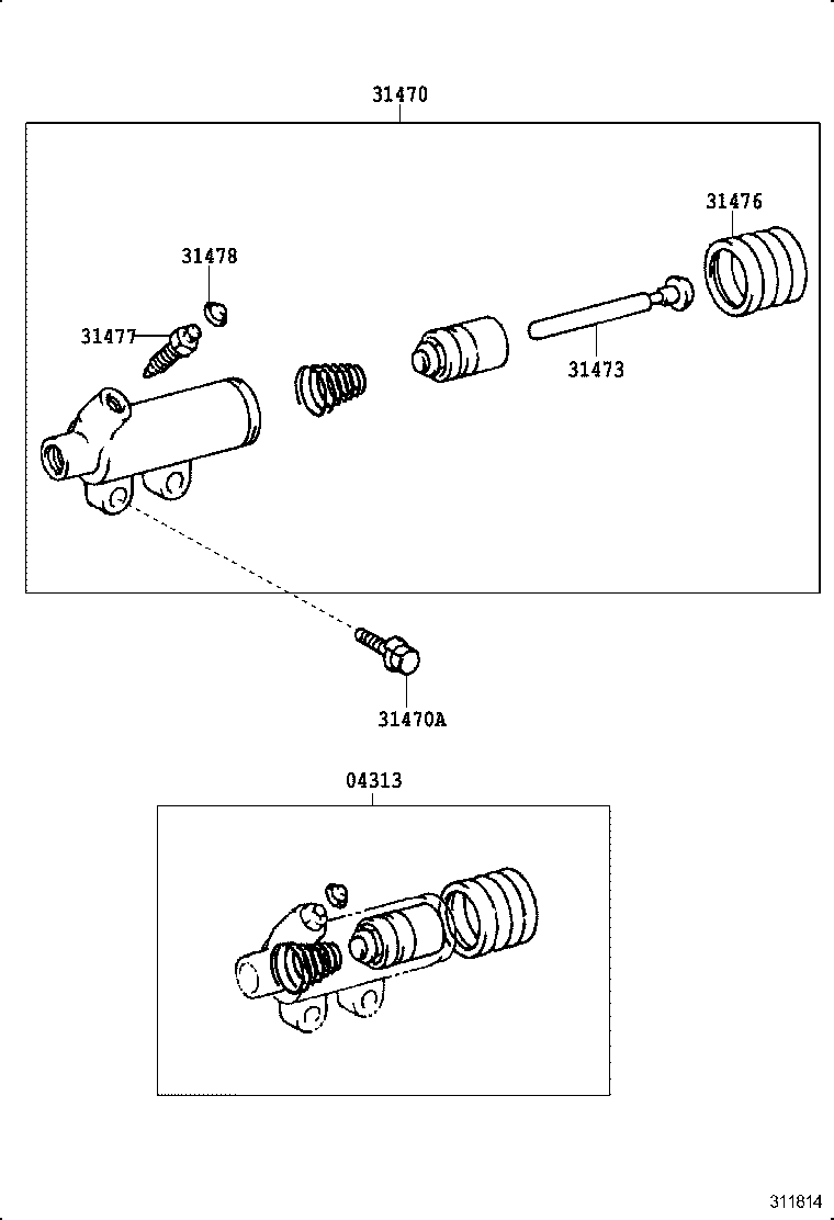31470-36320 CYLINDER ASSY, CLUTCH RELEASE product image