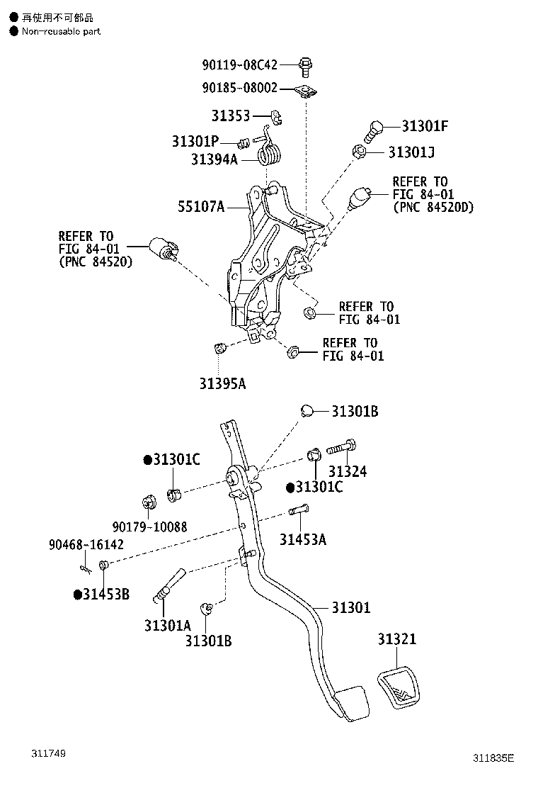 Toyota 31484-42110 BRACKET, FLEXIBLE HOSE, NO.2(FOR CLUTCH)