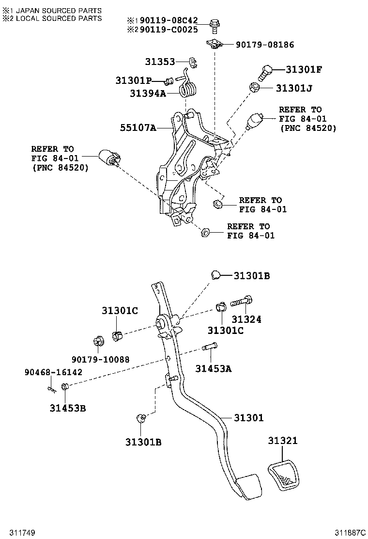 31484-02140 BRACKET, FLEXIBLE HOSE, NO.2(FOR CLUTCH) product image