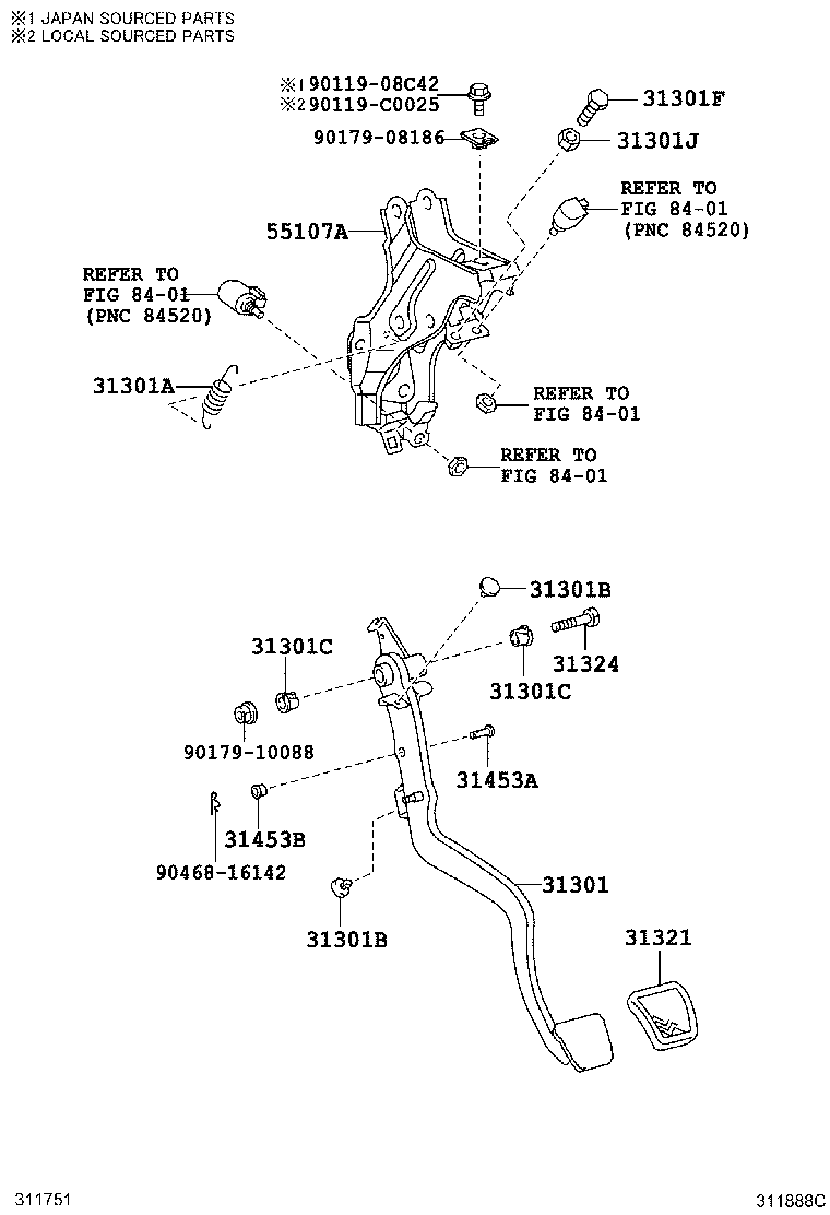 31484-02140 BRACKET, FLEXIBLE HOSE, NO.2(FOR CLUTCH) product image