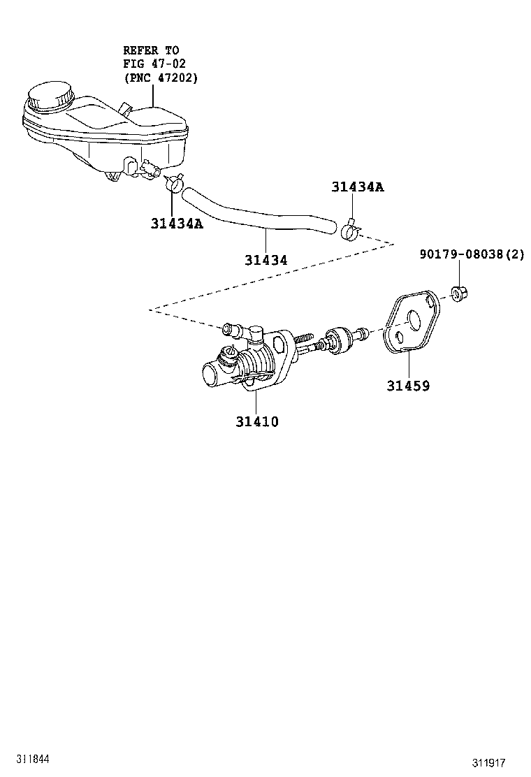 31420-02041 CYLINDER ASSY, CLUTCH MASTER product image