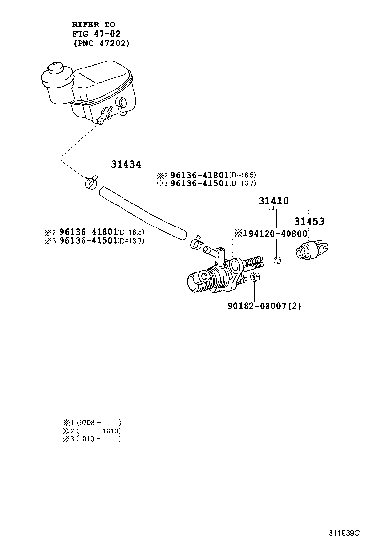 Toyota 31434-52230 TUBE, CLUTCH RESERVOIR