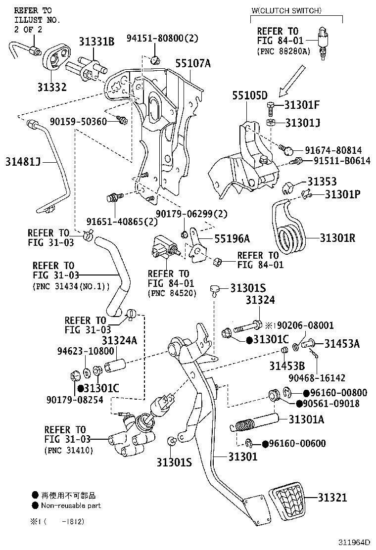 31311-60260 PEDAL SUB-ASSY, CLUTCH product image