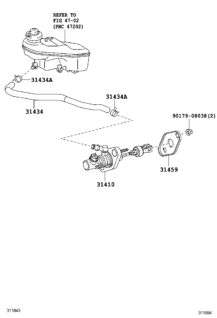 31420-02041 CYLINDER ASSY, CLUTCH MASTER product image
