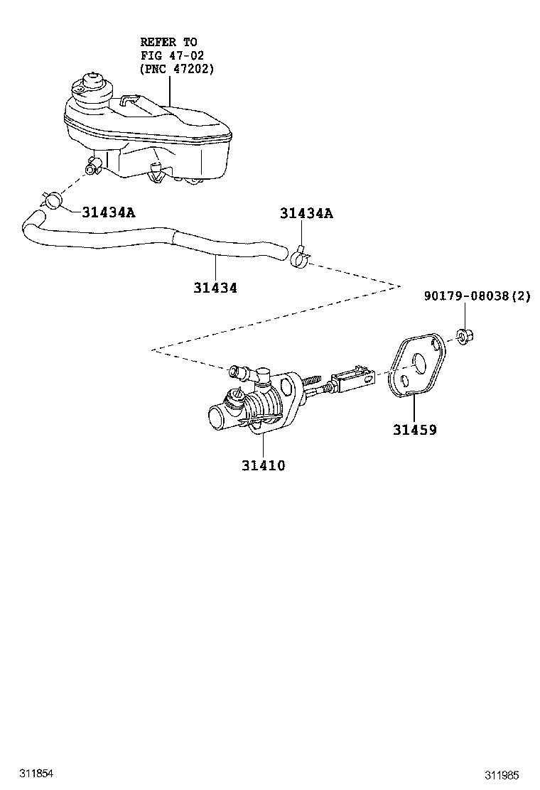 31420-02041 CYLINDER ASSY, CLUTCH MASTER product image
