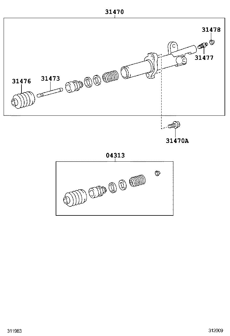 04313-60190 CYLINDER KIT, CLUTCH RELEASE product image