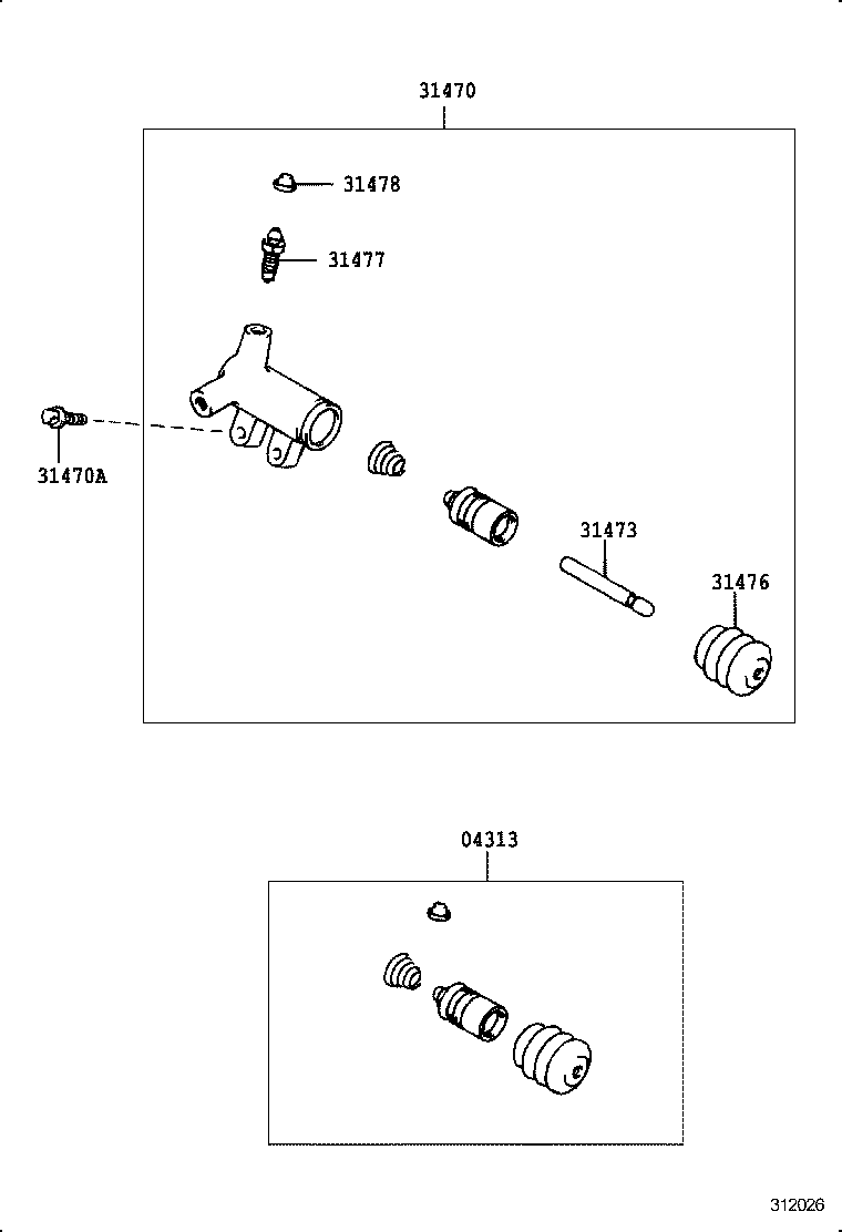 31470-42030 CYLINDER ASSY, CLUTCH RELEASE product image