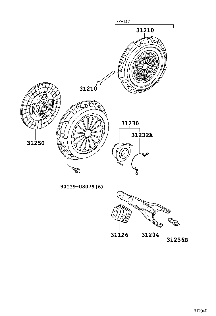 31250-02280 DISC ASSY, CLUTCH product image