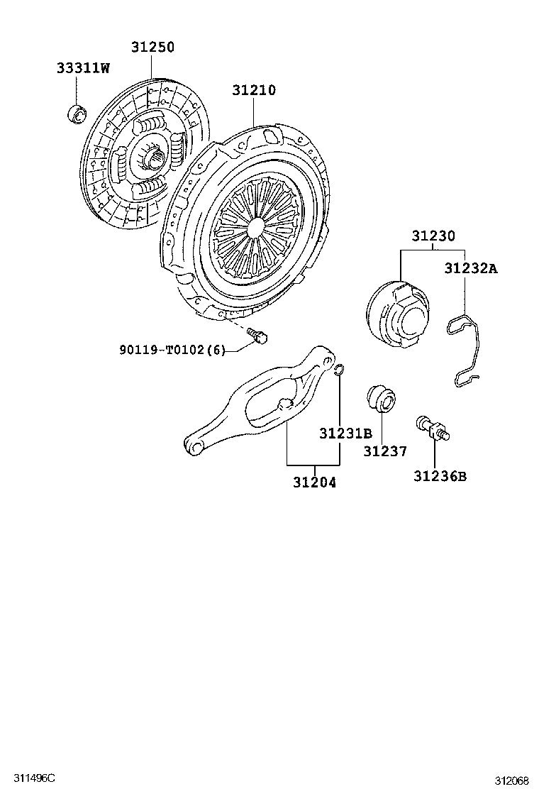 31230-71040 BEARING ASSY, CLUTCH RELEASE product image