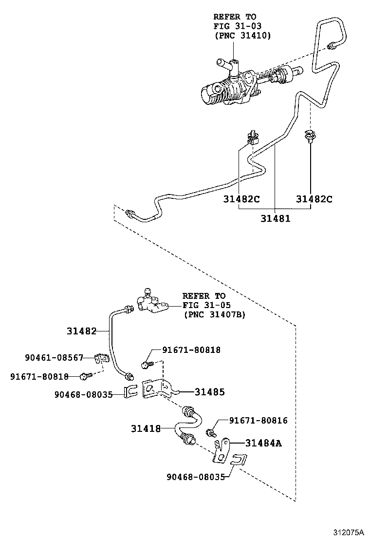 31484-52150 BRACKET, CLUTCH TUBE, NO.1 product image
