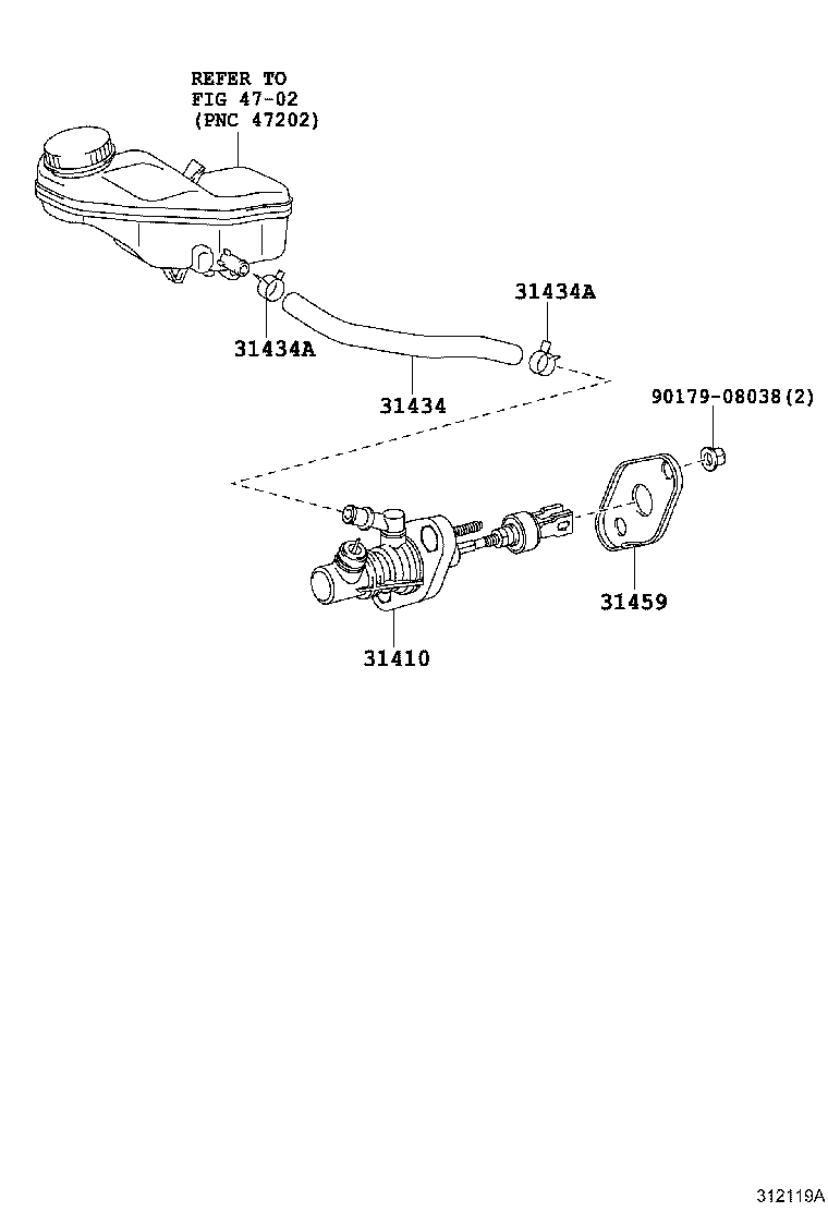 31434-02030 TUBE, CLUTCH RESERVOIR product image