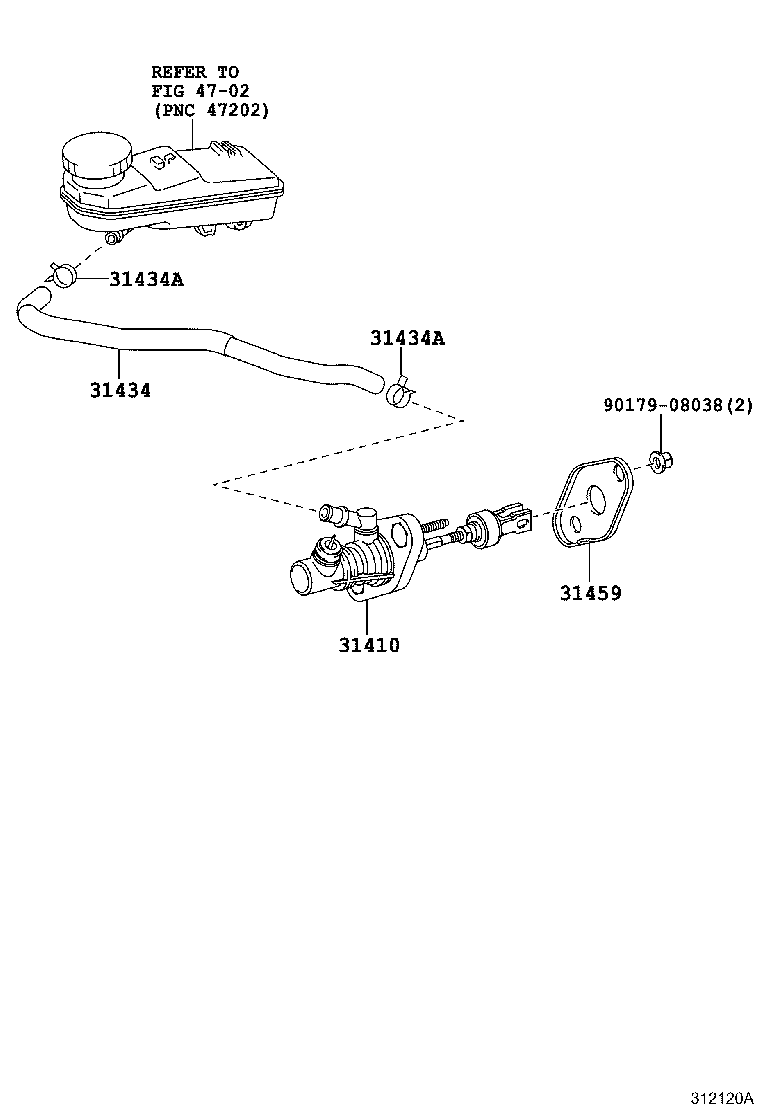 31434-02030 TUBE, CLUTCH RESERVOIR product image