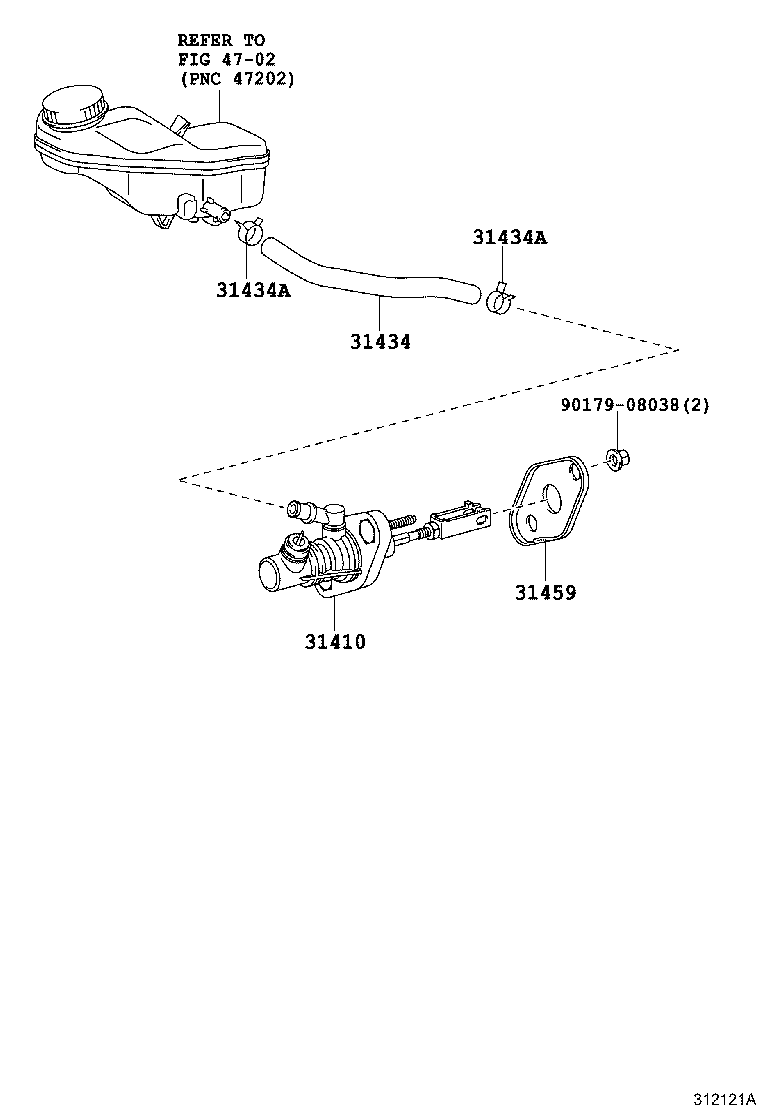 31434-02030 TUBE, CLUTCH RESERVOIR product image
