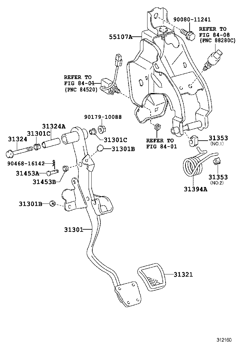31301-33100 PEDAL SUB-ASSY, CLUTCH product image