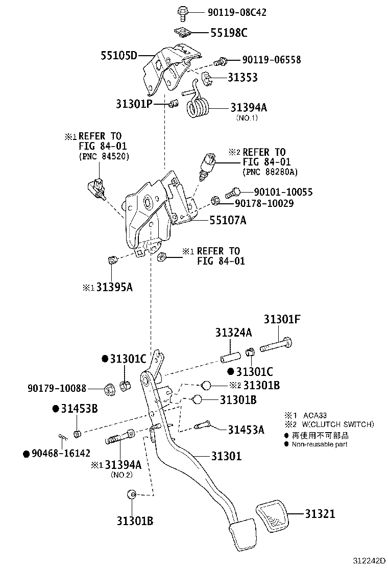 31484-0R010 BRACKET, FLEXIBLE HOSE, NO.1(FOR CLUTCH) product image