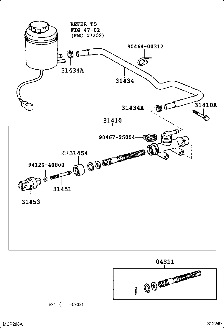 31401-36090 CYLINDER ASSY, CLUTCH MASTER product image
