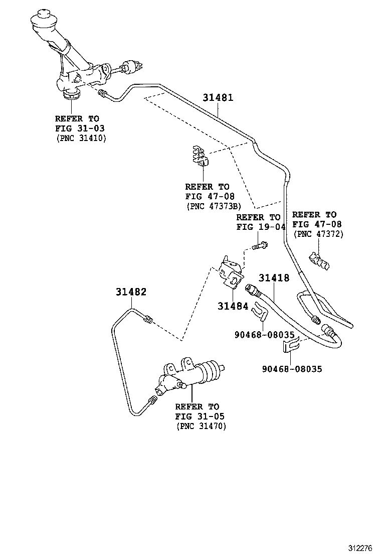 31482-60280 TUBE, CLUTCH RELEASE CYLINDER TO FLEXIBLE HOSE product image