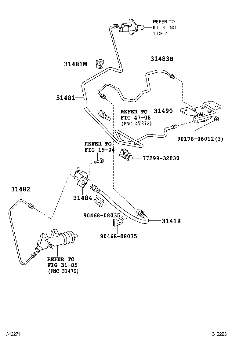 31482-60280 TUBE, CLUTCH RELEASE CYLINDER TO FLEXIBLE HOSE product image