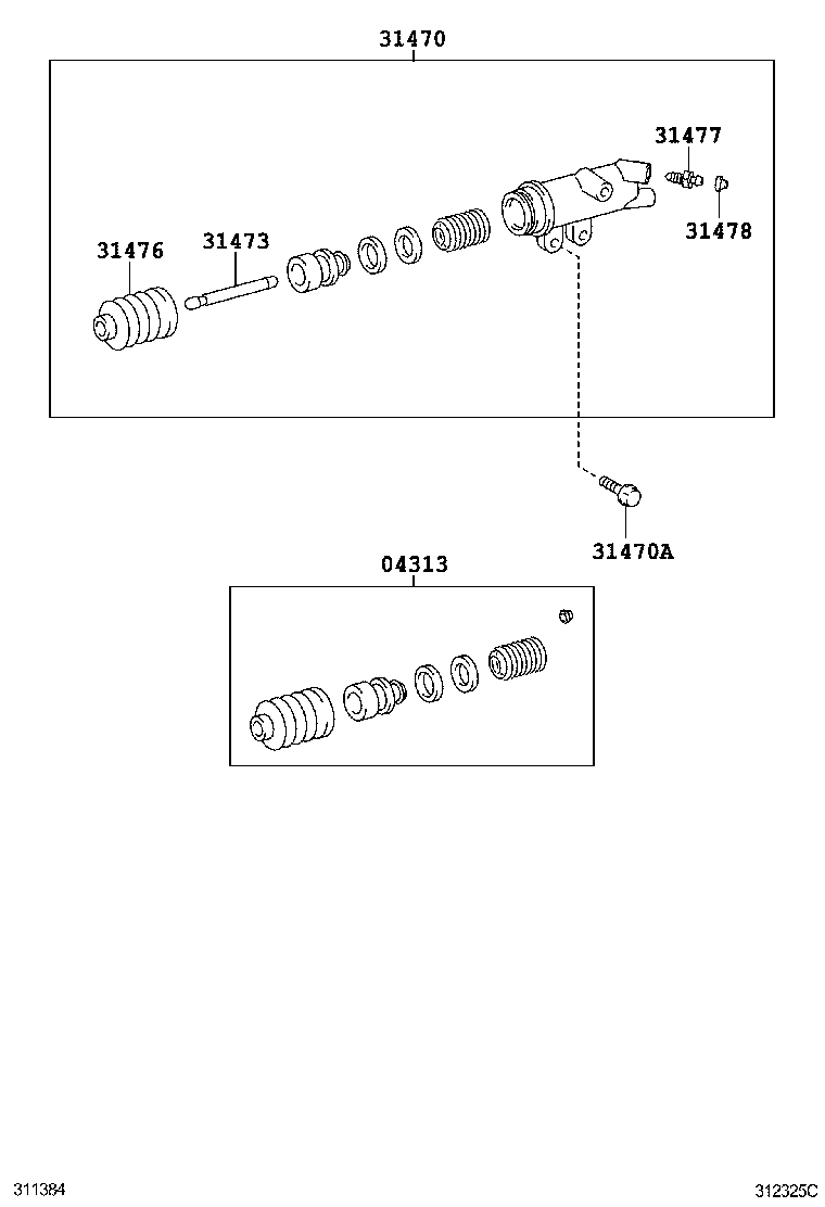 Toyota 31470-35210 CYLINDER ASSY, CLUTCH RELEASE