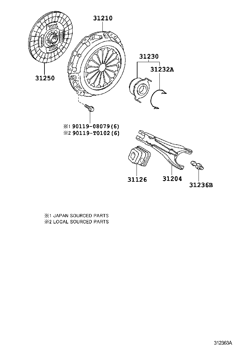 31126-52010 BOOT, CLUTCH RELEASE FORK product image
