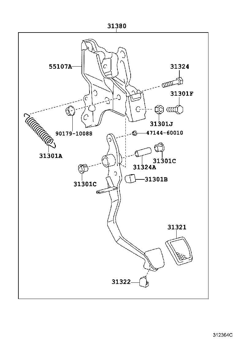 31301-0D230 PEDAL SUB-ASSY, CLUTCH product image