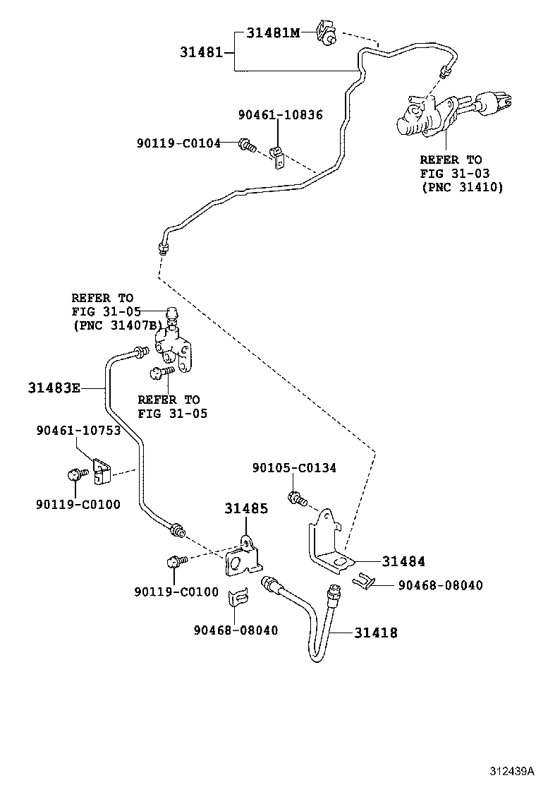 31481-02270 TUBE, CLUTCH MASTER CYLINDER TO FLEXIBLE HOSE product image