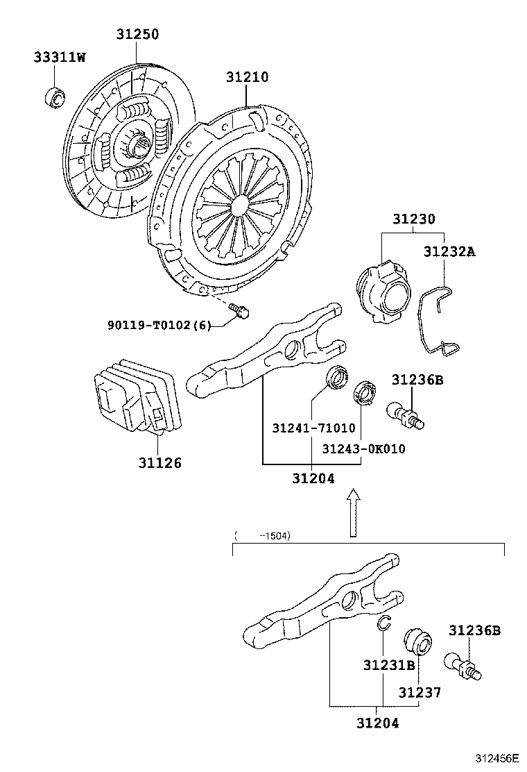 31236-71040 SUPPORT, RELEASE FORK product image