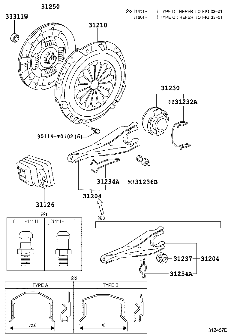 31236-71040 SUPPORT, RELEASE FORK product image