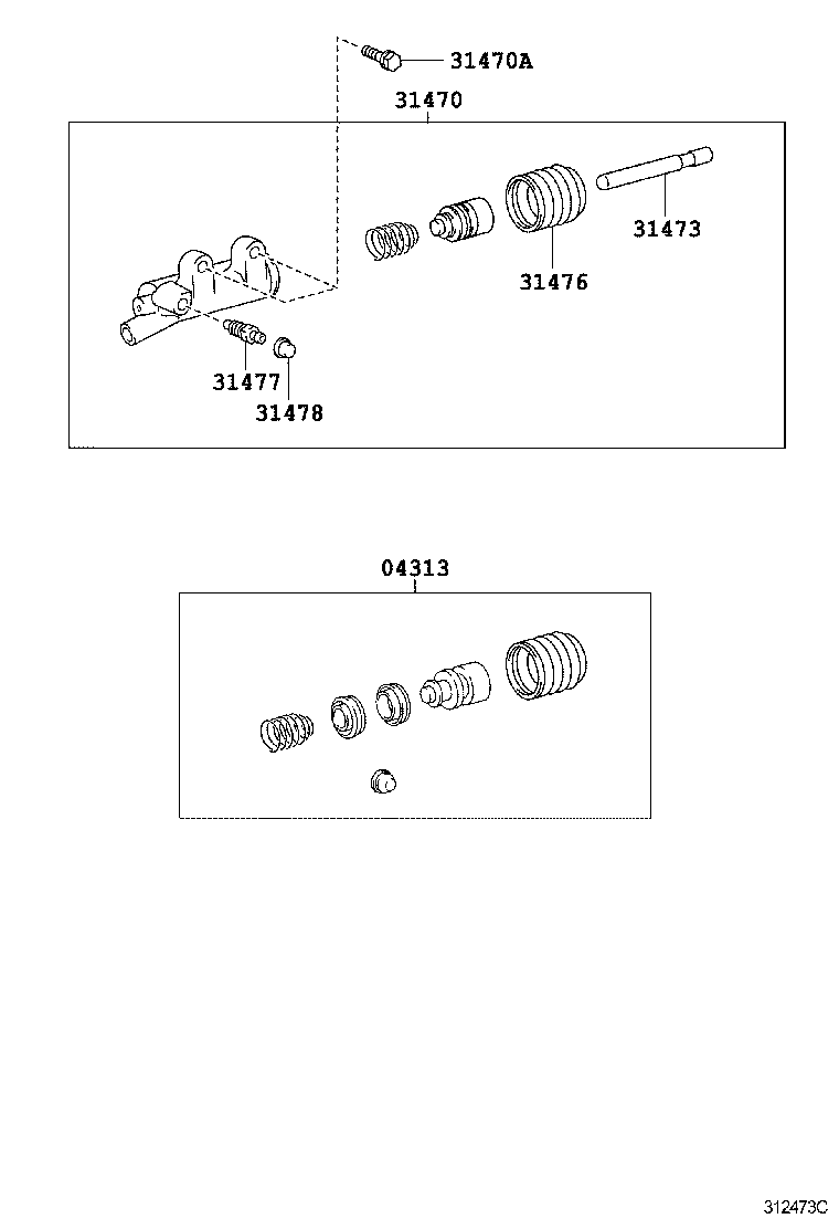 Toyota 31470-0K150 CYLINDER ASSY, CLUTCH RELEASE