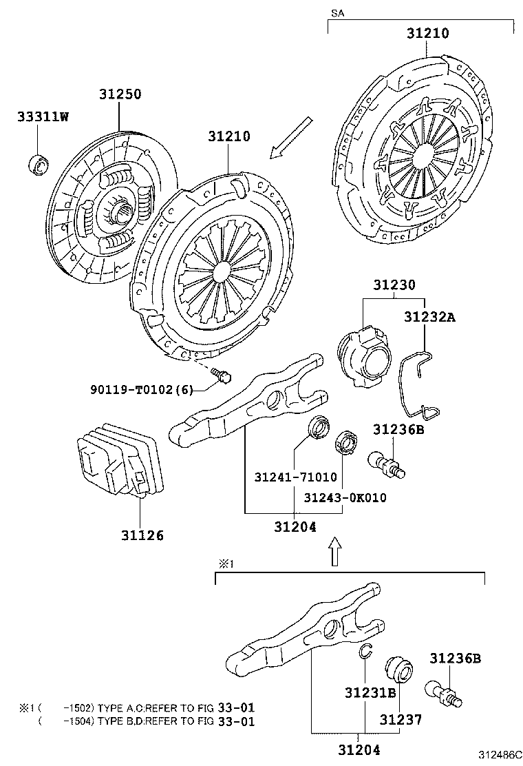 Toyota 31210-0K151 COVER ASSY, CLUTCH