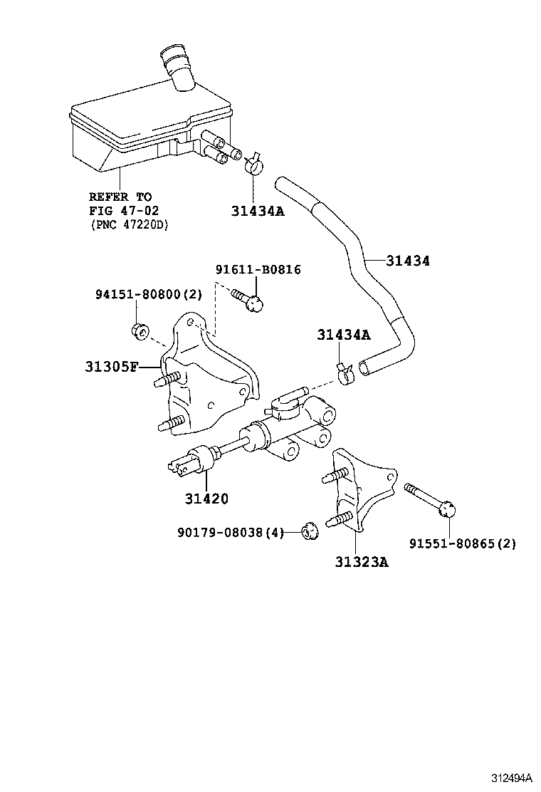 31420-37142 CYLINDER ASSY, MASTER W/O RESERVOIR product image