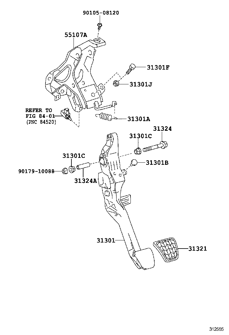 31380-52350 SUPPORT ASSY, PEDAL product image