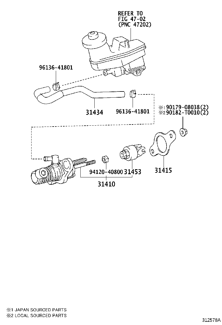 31434-33080 TUBE, CLUTCH RESERVOIR product image