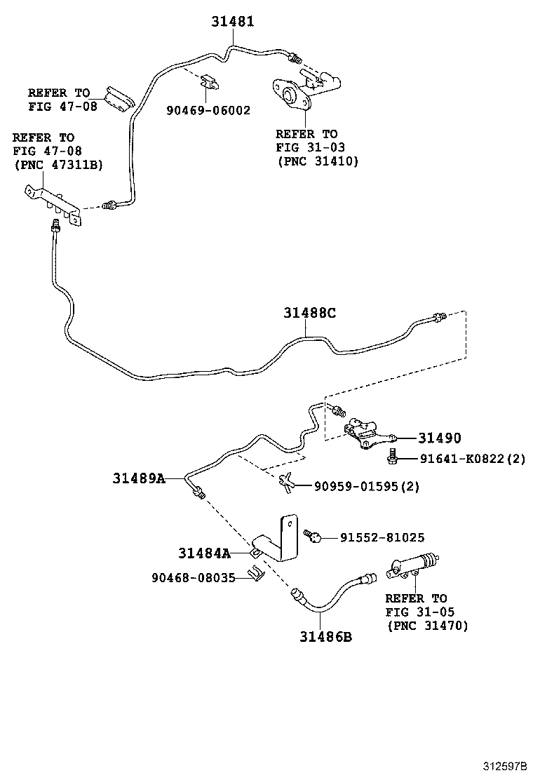 31489-37071 TUBE, 2 WAY TO FLEXIBLE HOSE product image