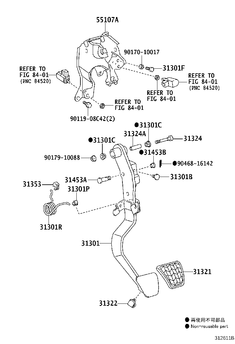 31484-13040 BRACKET, FLEXIBLE HOSE, NO.1(FOR CLUTCH) product image