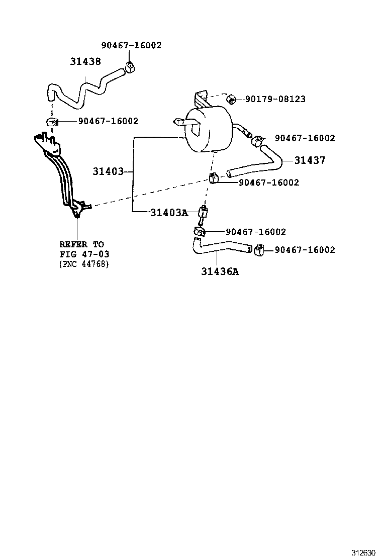 31436-36030 HOSE, NO.3(FOR CLUTCH BOOSTER VACUUM) product image