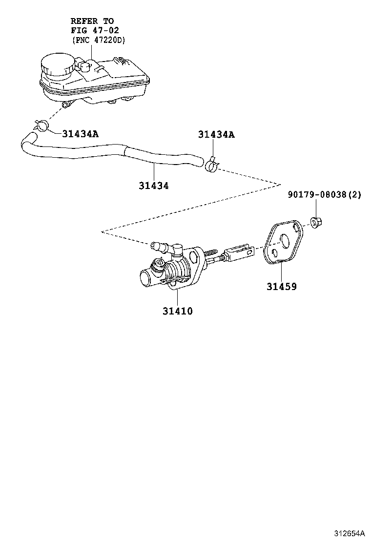 31420-02063 CYLINDER ASSY, CLUTCH MASTER product image