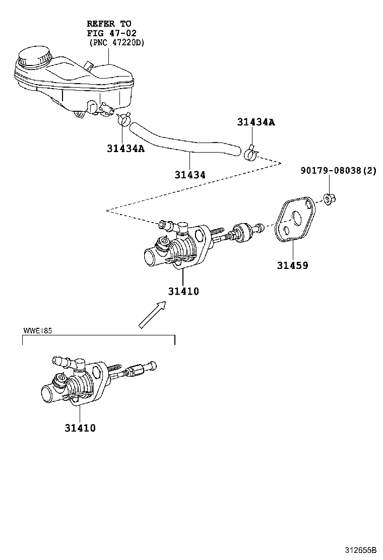 31420-02063 CYLINDER ASSY, CLUTCH MASTER product image